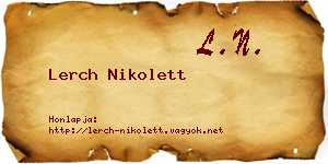 Lerch Nikolett névjegykártya